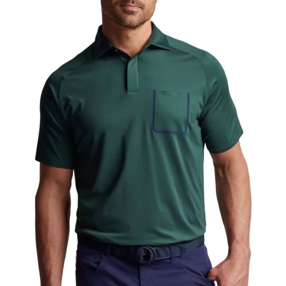 Peter Millar Green Jersey Knit Summer Comfort Golf Polo 2X